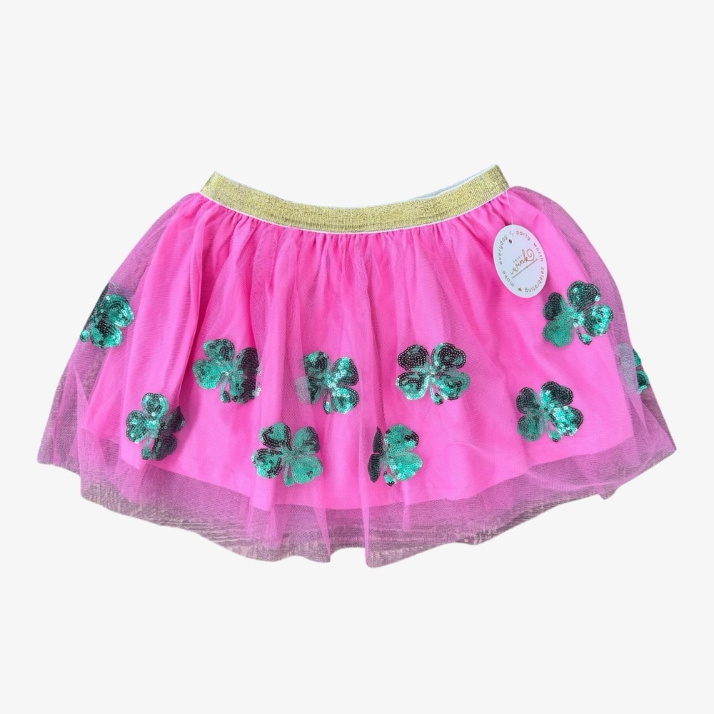 Sweet Wink Pink Shamrock Tulle Skirt 6-8 NWT